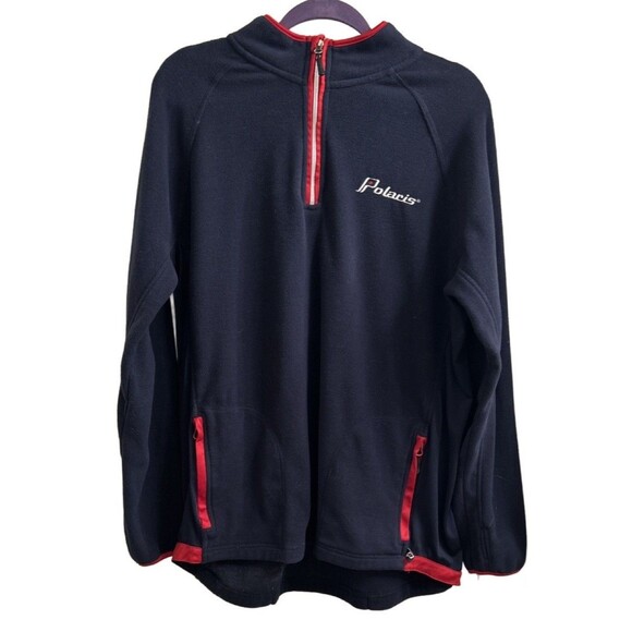 Polaris Fleece 1/4 Zip Jacket Sweatshirt Snowmobile Racing XL Blue Pullover - Picture 1 of 5